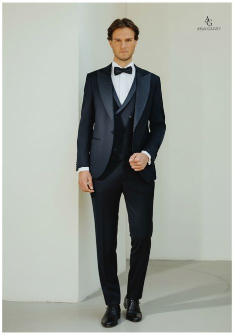 Smoking uomo con rever a lancia con strass ARAX GAZZO | Abiti | 254 130NAVY